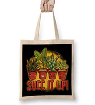 Cute & Funny Succ It Up Succulent Pun Bez Çanta Uzun Saplı