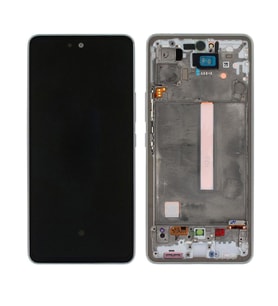 Samsung Galaxy A53 5G A536 İle Uyumlu Oled Ekran Dokunmatik Çıtalı Tam Ekran Gümüş