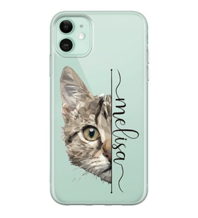 Apple Kedi Trigromi Tasarımlı Şeffaf Telefon Kılıfı