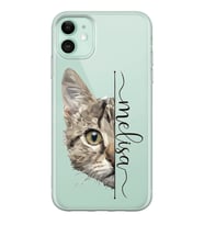 Apple Kedi Trigromi Tasarımlı Şeffaf Telefon Kılıfı
