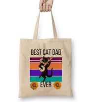 BEST CAT DAD Fathers Day Gift 2021 Bez Çanta Uzun Saplı