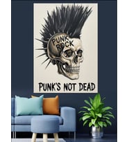 Mohawk Saçlı Punk Portre Dekoratif Kanvas - Mdf Ahşap Tablo