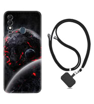 Tecno Spark 8T Kılıf Resimli Boyun Askılı İpli Desenli Silikon Series Dark World 1867