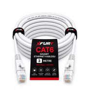 FURY CAT6 Ethernet Kablosu 3 Metre RJ45 LAN İnternet Modem Router Bilgisayar Kablosu