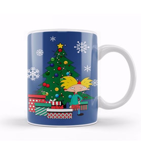 Hey Arnold Around The Christmas Tree Kupa Bardak Porselen