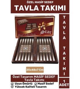 Elit Yüksek Kaliteli Uzun Ömürlü Aile Ev Arkadaş Kahve Cafe Oyun Takımı SEDEF MASİF TAVLA Takımı