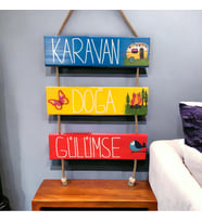 KİŞİYE ÖZEL Bahçe Süsü Duvar Süsü Balkon Süsü Dekorasyon ev hediyesi kafe restoran duvar süsü hediye Teras Kapı Süsü Mutfak Süsü Hediyelik Eşya Ölçü 60*30 (Çok Renkli)