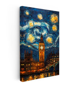 Kanvas Tablo Londra Big Ben Fantastik Gökyüzü Şehir Ve Mimari Tablo Ev Ofis Duvar Dekoru