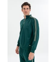 Maraton Comfort Erkek Dik Yaka  Yeşil Sweatshirt