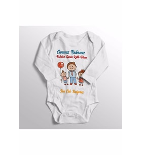 Bebek Beyaz Canımız Babamız Seni Çok Seviyoruz Babalar Günü Zıbın