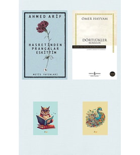 Hasretinden Prangalar Eskittim - Ahmed Arif - Dörtlükler - Rubaiyat - Ömer Hayyam - (2 NOT DEFTERLİ) (Krem)