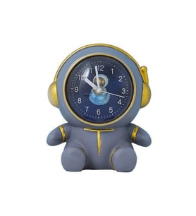 Astronot Şeklinde Kumbaralı Masa Saati 11*9cm -Gri