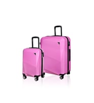 Polo&Sky Elmas Model Pembe Renk 2'li Valiz Seti (Küçük+Büyük) (Mor)