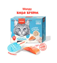 Wanpy Somonlu Kaşık Krema Kedi Ödül Maması 16 Gr X 10'lu Paket