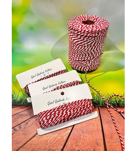 Marteniçka İpi / Kırmızı Beyaz Hediye Paketleme İpi / İki Renkli Paket İpi 10 mt-T341
