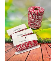 Marteniçka İpi / Kırmızı Beyaz Hediye Paketleme İpi / İki Renkli Paket İpi 10 mt-T341 (Renksiz)