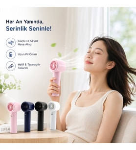 MİNİ EL FANI RENKİ AYARLANABİLİR HIZ AYARI DİJİTAL GÖSTERGE FAN - VANTİLATÖR 5W WX-638 HERHANGİ BİR RENK GÖNDERİLİR (5343)