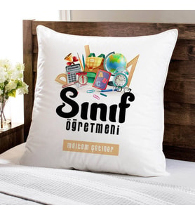 Kişiye Özel Sınıf Öğretmeni Tasarımlı Yastık