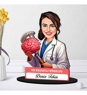 En Başarılı Kadın Nörolog Hediye Karikatürlü Biblo