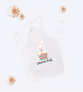 BK Gift Kişiye Özel Paskalya Bayramı Beyaz Çocuk Mutfak Önlüğü-3