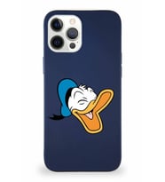 Apple iPhone 12 Pro Max Soft Premier Kapak Donald Duck-E Tasarımlı Silikon Kılıf - Lacivert (Şeffaf)