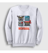 Presmono Unisex Beyaz Squares Oyun Red Ball Sweatshirt 362631tt