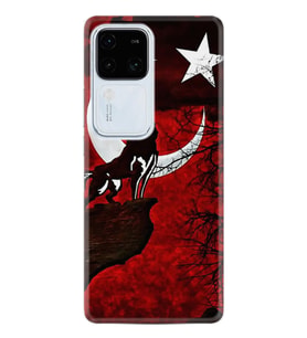 Vivo V30 Kılıf Desenli Silikon Wolf and Moon 2 1381