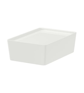 IKEA KUGGIS beyaz 18x26x8 cm kapaklı kutu