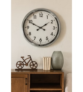 River World Duvar Saati Metal  Rengi Krom 60 cm