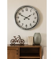 River World Duvar Saati Metal  Rengi Krom 60 cm