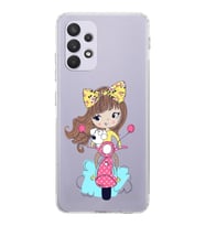 Samsung Galaxy A32  Kamera Korumalı  Kapak Vespagirl Tasarımlı  Şeffaf Kılıf