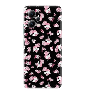 Xiaomi Poco X5 5g Kılıf Resimli Desenli Baskılı Silikon Unicorn Flowers 1406