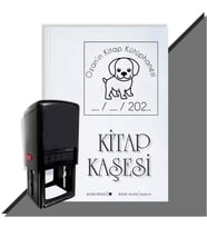Kişiye Özel Sevimli Köpek 20 Tarihli Otomatik Kitap Kaşesi (Siyah)