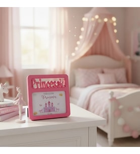 Çocuklara Özel Prens & Prenses Fotoğraf Çerçevesi – Pembe Prenses & Mavi Prens Tasarımlı 10x15 cm Çocuk Çerçevesi