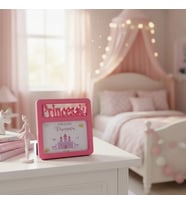 Çocuklara Özel Prens & Prenses Fotoğraf Çerçevesi – Pembe Prenses & Mavi Prens Tasarımlı 10x15 cm Çocuk Çerçevesi