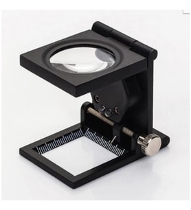 28x28 Mm Katlanır Sayaçlı Metal Lüp 2 LED Işıklı Büyüteç Tekstil TH-9005A