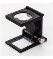 28x28 Mm Katlanır Sayaçlı Metal Lüp 2 LED Işıklı Büyüteç Tekstil TH-9005A