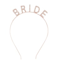 Rose Gold Renk Bekarlığa Veda Kristal Taş Bride Tacı İthal 16x10 cm