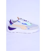 Puma 392324-11 Runtamed Platform Fileli Deri Detaylı Ortopedik Taban Bağcıklı Hafif Esnek Beyaz-Mor Günlük Kadın Spor Ayakkabı