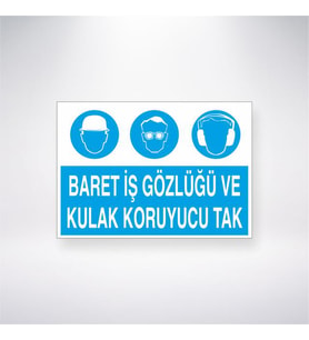 Baret, Gözlük ve Kulaklık Tak 21x28 Arkası Yapışkanlı Levha