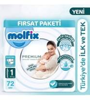 Molfix Premium Bebek Bezi Fırsat Paketi 1 Beden 2-5 Kg 72 Adet