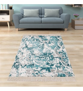Batik Desenli Renk Geçişli Dijital Baskı Yıkanabilir Kaymaz Taban Modern Salon Halısı ve Yolluk (Çok Renkli)