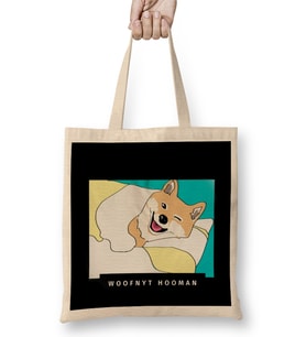 Cute Dogs Woofnyt Hooman Bez Çanta Uzun Saplı