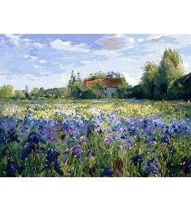Lavanta Bahçesi Sayılarla Boyama Seti 50x65 cm (Tuvale Gerili)