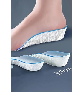 3.5 cm Kadın Gizli Topuk Yükseltici Boy Uzatıcı Ortopedik Tabanlık Köpük Ayakkabı Tabanlığı (Beyaz - Mavi - Gri)