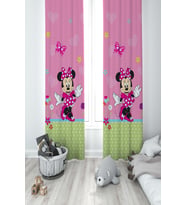 MEKTA HOME BEBEK VE ÇOCUK ODASI Minnie Maus Desenli 2 Kanat Fon Perde