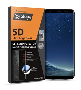 Blogy Galaxy S8 ile Uyumlu Flexi Edge 5D Ekran Koruyucu (Şeffaf)