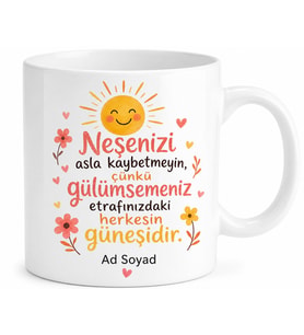 Neşe Kaynağı Yazılı Baskılı Kupa Bardak Hediye Porselen Mug Özel Tasarım