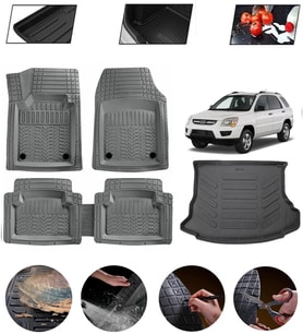Kia Sportage 2005-2010 Uyumlu Paspas Araca Özel Bagaj Havuzu MBS Gri