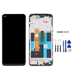 Tkgz - Oppo Realme 7 Uyumlu Lcd Ekran Dokunmatik Servis ÇITALI + TAMİR SETİ